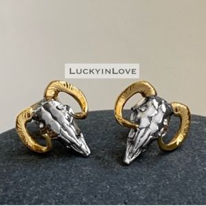 ALEXIS BITTAR • Horned Ram Stud Earrings